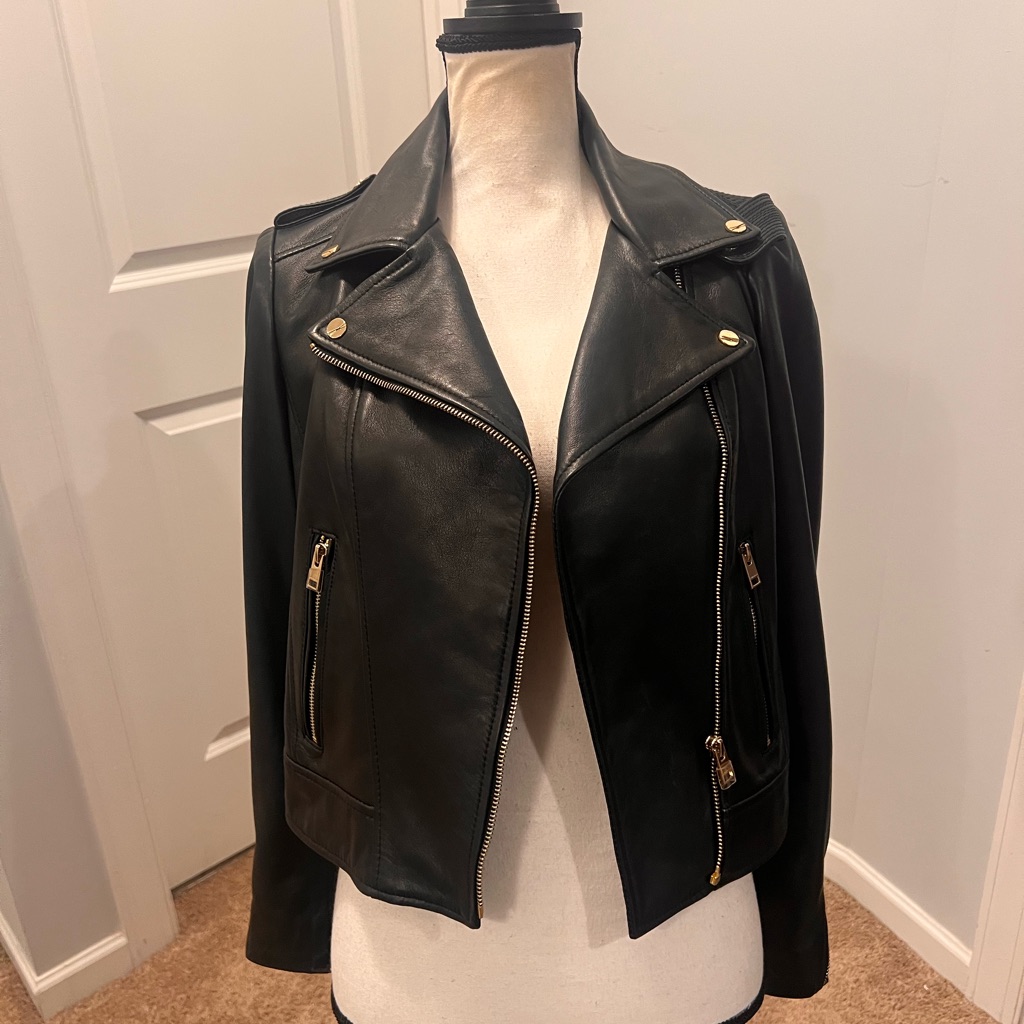 Lamarque Black Leather Moto Jacket | Xs | Worn Once | Excellent Condition